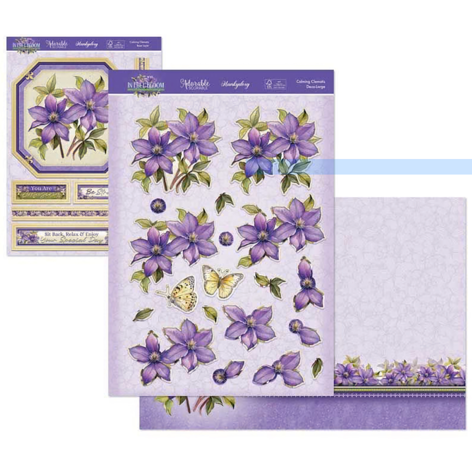 Hunkydory Crafts In Full Bloom Deco-Large Set - Calming Clematis