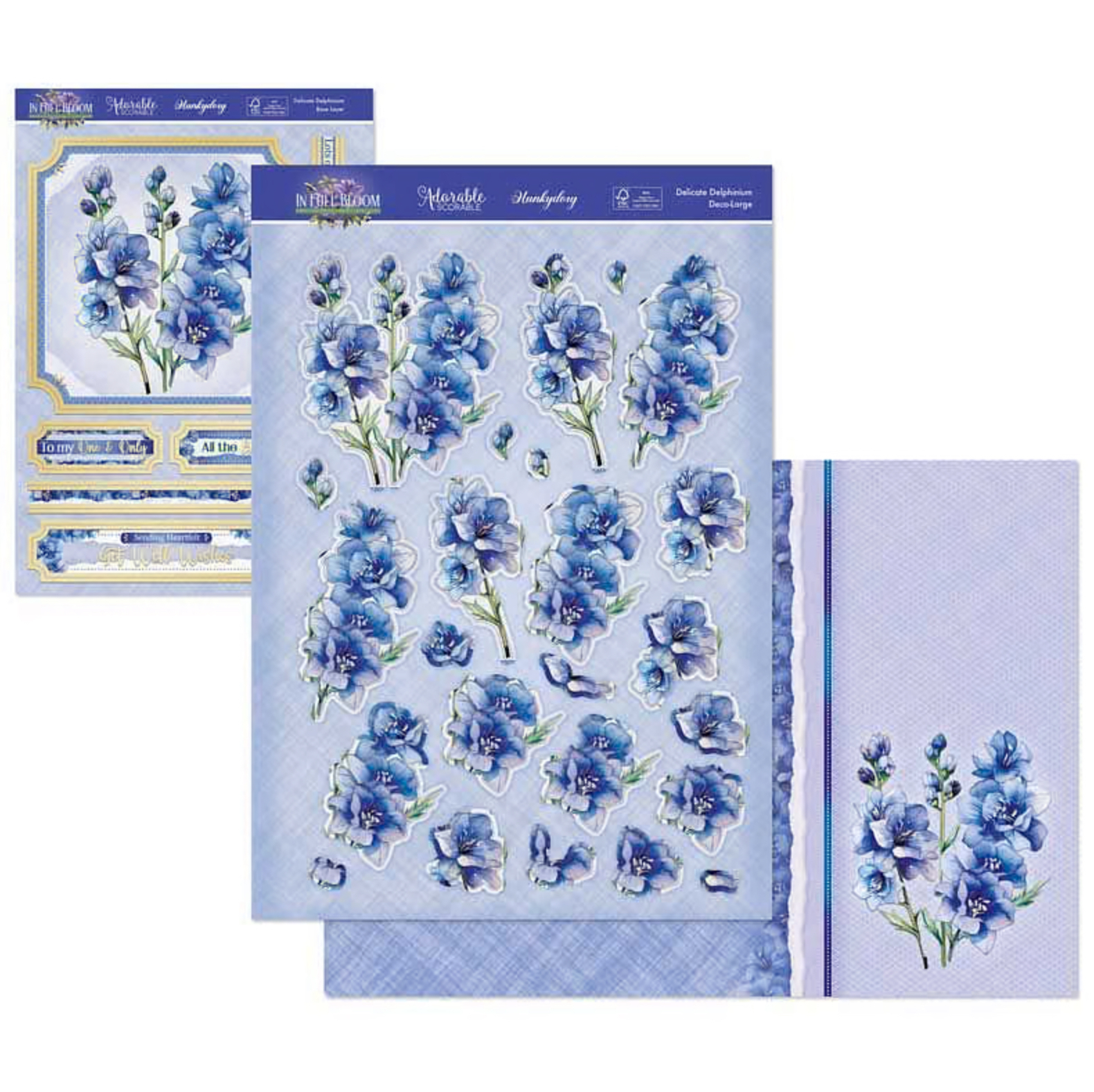Hunkydory Crafts In Full Bloom Deco-Large Set - Delicate Delphinium