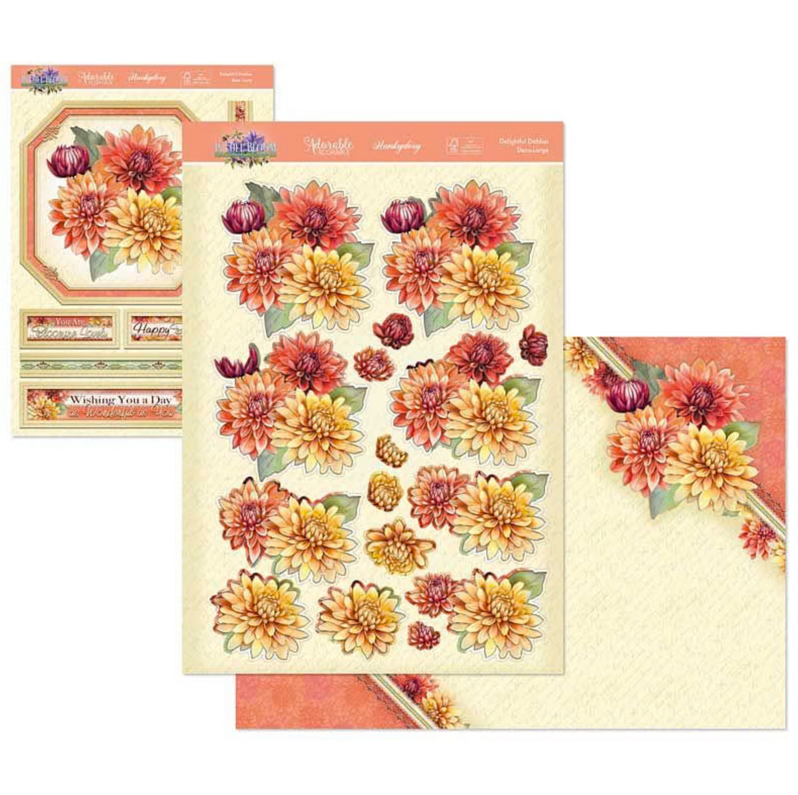 Hunkydory Crafts In Full Bloom Deco-Large Set - Delightful Dahlias