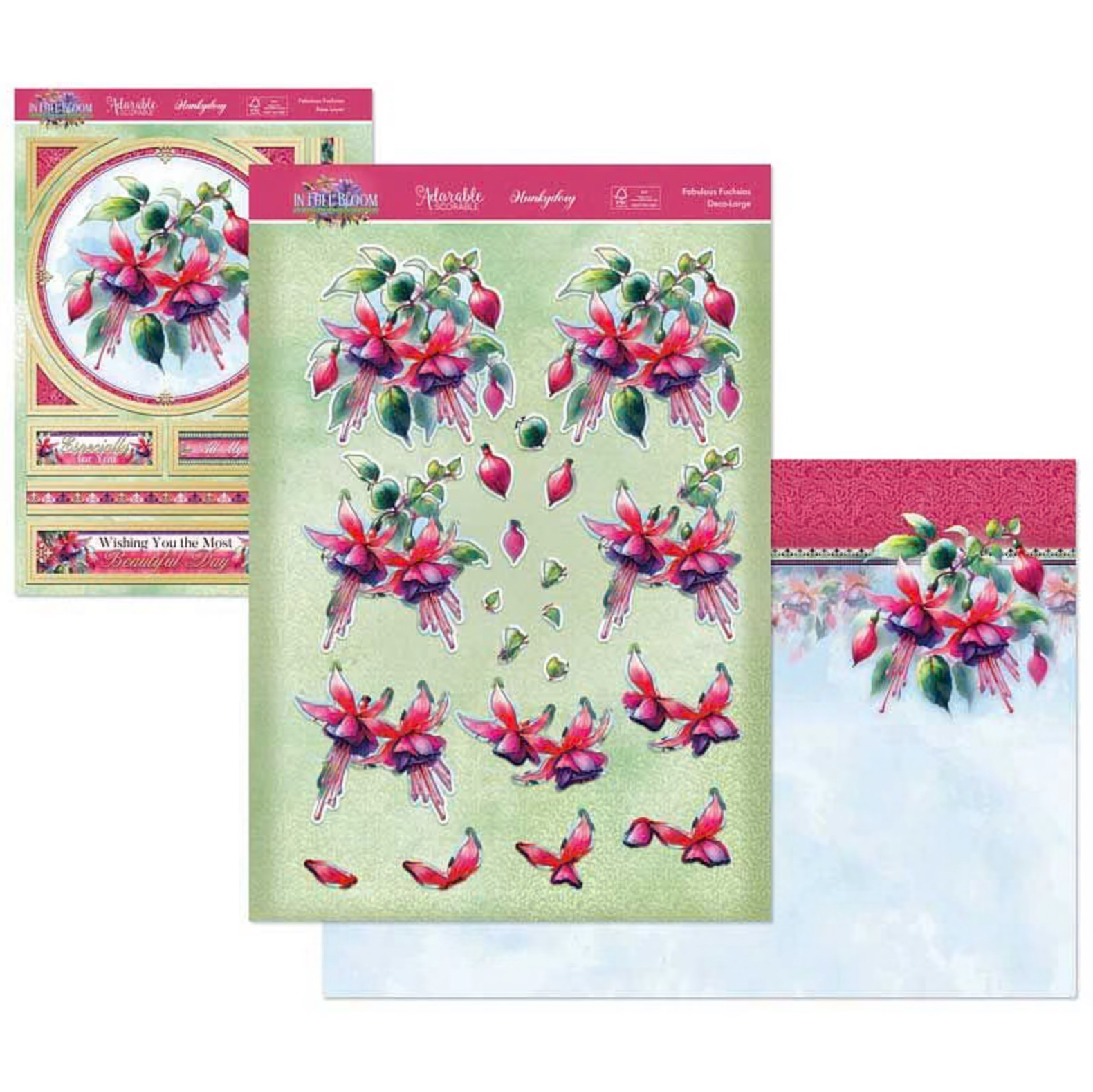 Hunkydory Crafts In Full Bloom Deco-Large Set - Fabulous Fuchsias
