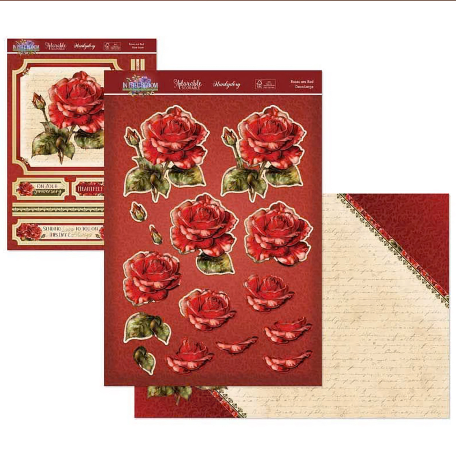 Hunkydory Crafts In Full Bloom Deco-Large Set - Roses are Red